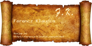 Ferencz Klaudia névjegykártya
