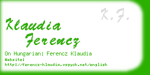 klaudia ferencz business card